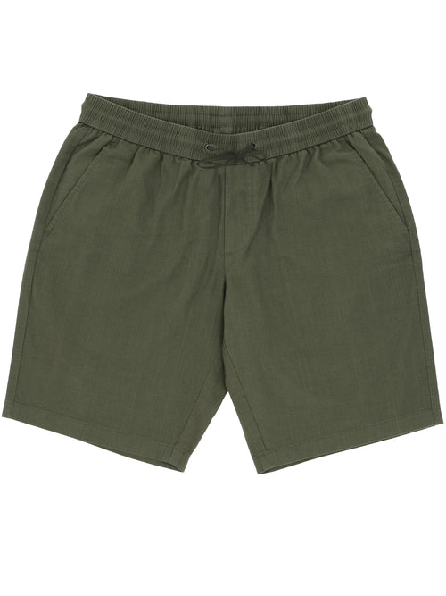 Max Olive Cotton Drawstring Shorts