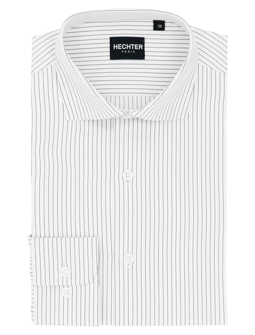 Jacque Charcoal Pinstripe Cotton Blend Business Shirt
