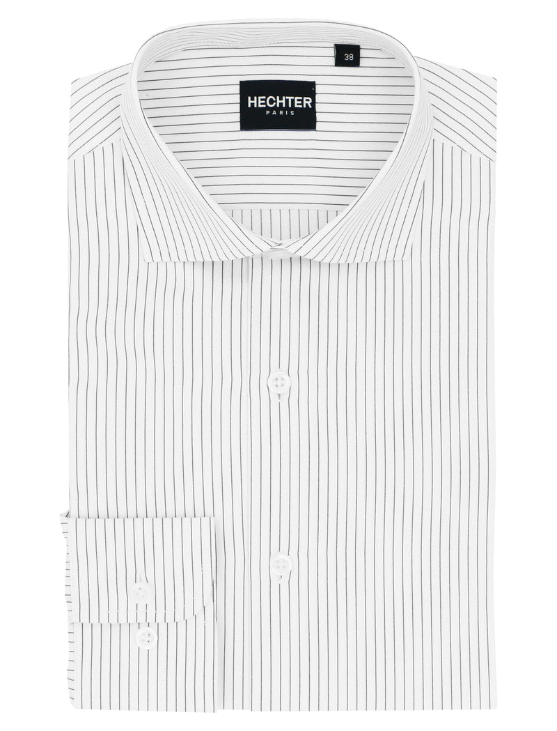 Jacque Charcoal Pinstripe Cotton Blend Business Shirt