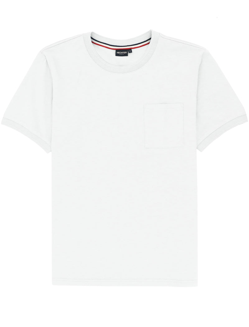 White Cotton Pocket Tee