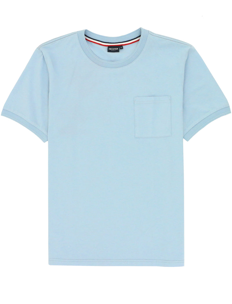 Light Blue Cotton Pocket Tee