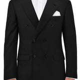 Double Breasted 5ZS Black Comfort Stretch Suit Jacket