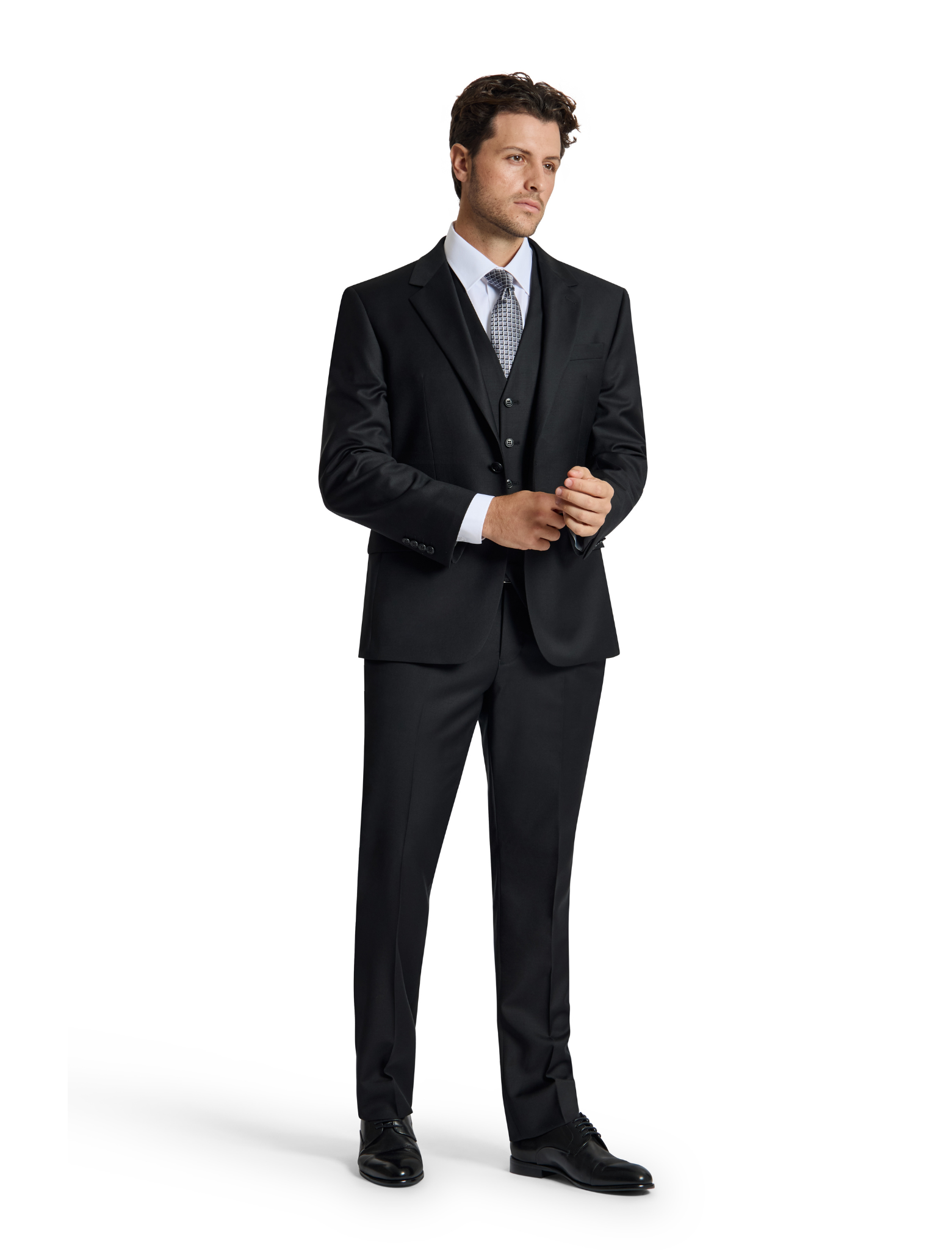 Michel 106 Black Australian Merino Wool Suit Jacket
