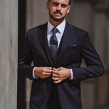 Lazio 112 Navy Wool Stretch Suit Jacket