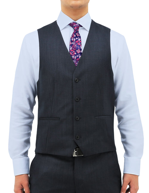Luke 101 Navy Australian Merino Wool Waistcoat