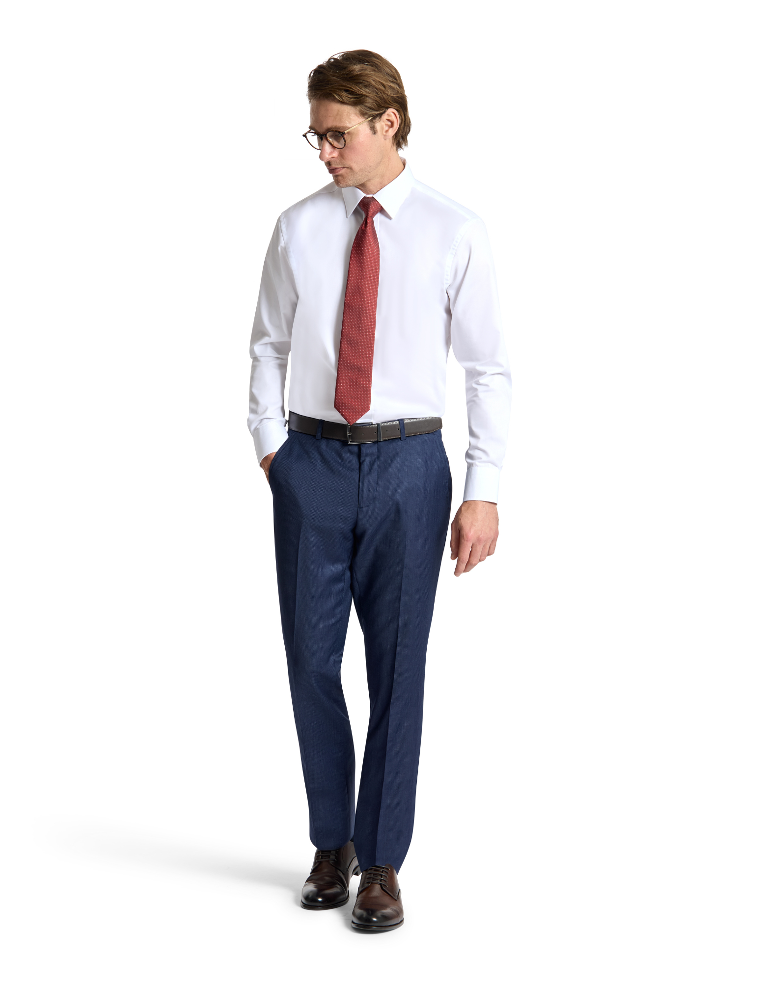 Lyon 101 Blue Australian Merino Wool Suit Trouser