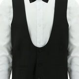 Samuel 106 Black Scoop Australian Merino Wool Waistcoat