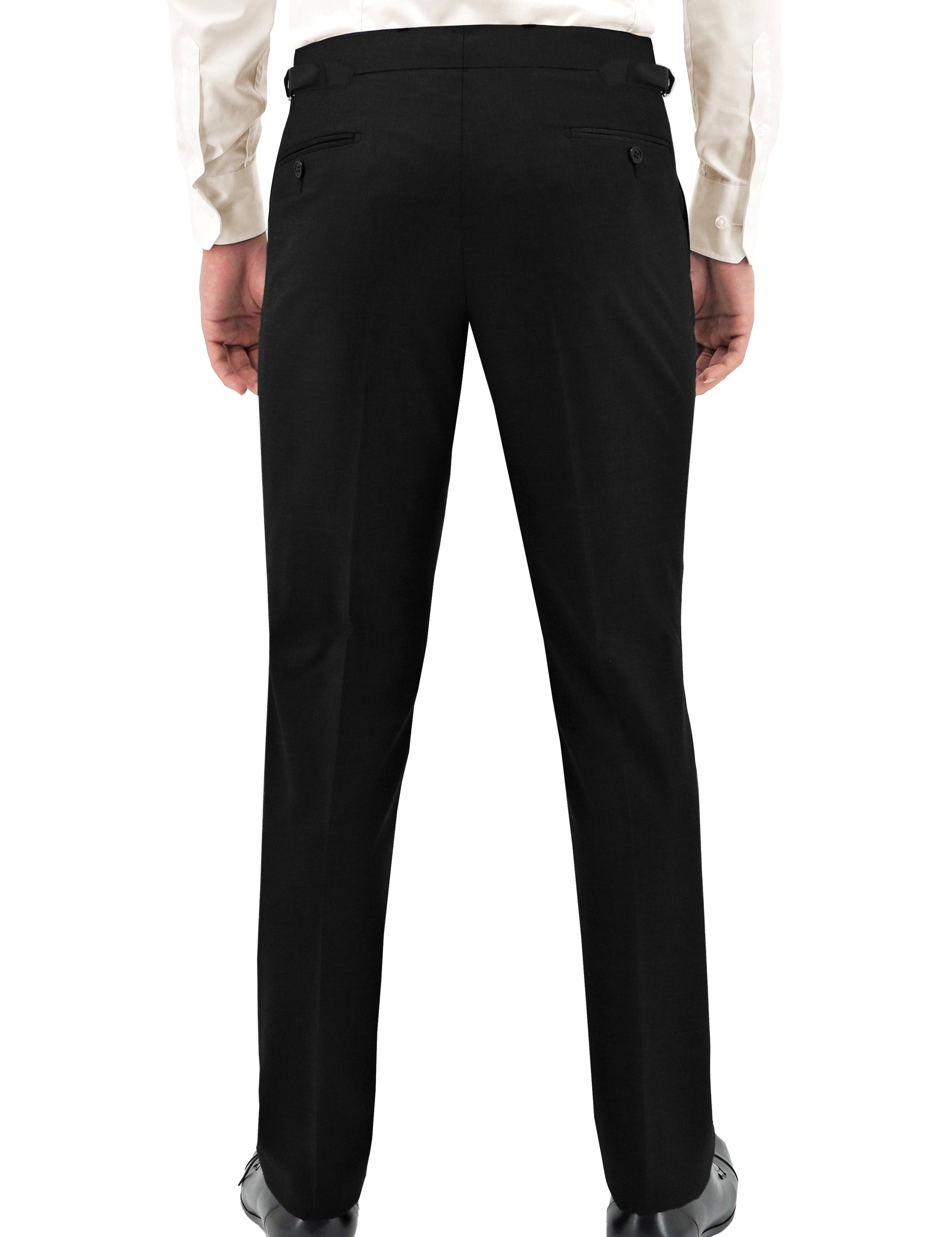Duntroon 106 Black Satin Stripe Australian Merino Wool Suit Trouser