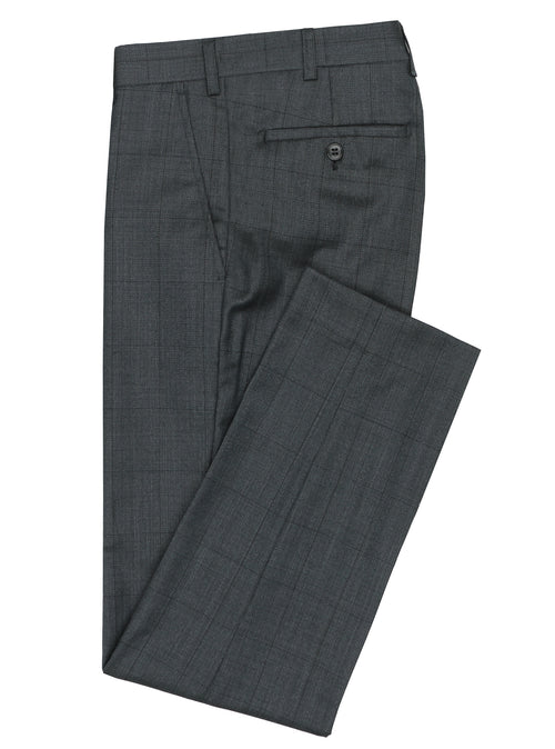 Edward 107 Charcoal Check Wool Stretch Suit Trouser