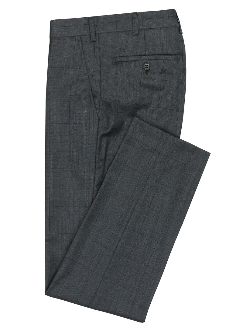 Edward 107 Charcoal Check Wool Stretch Suit Trouser