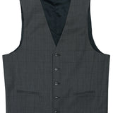 Ryan 107 Charcoal Check Wool Stretch Waistcoat