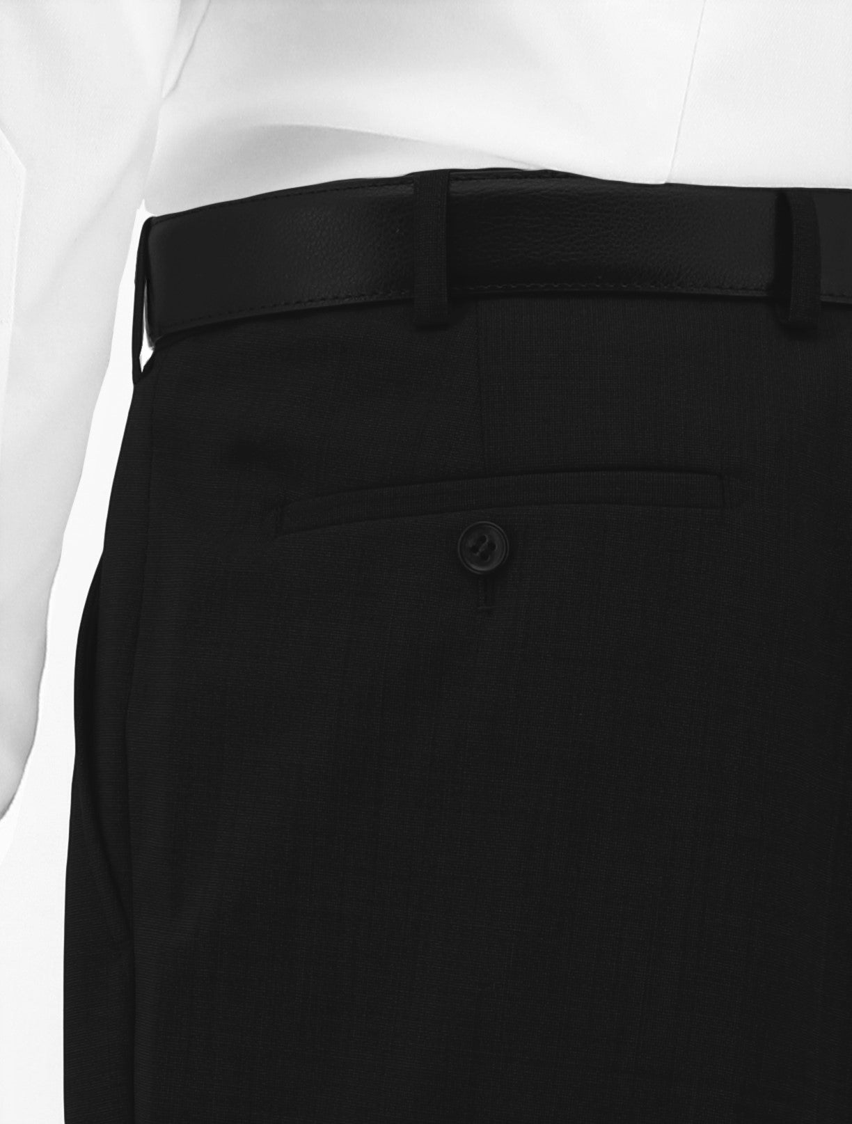 Edward 111 Black Self Check Wool Stretch Suit Trouser