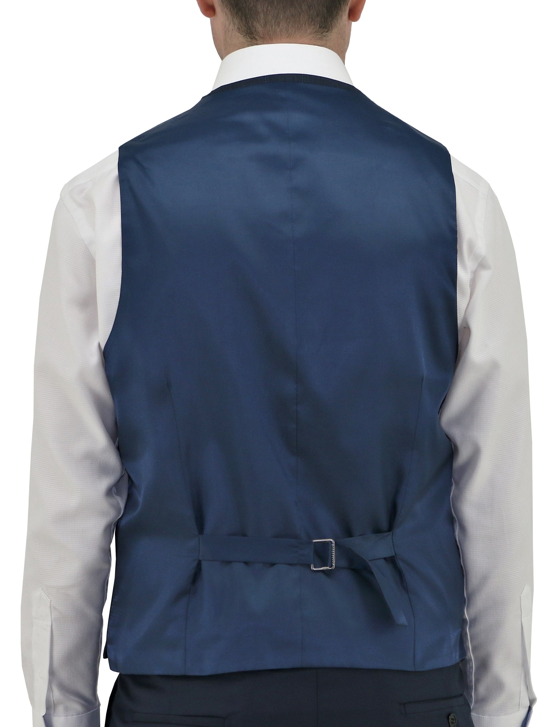 Luke 210 Blue Check Australian Merino Wool Waistcoat