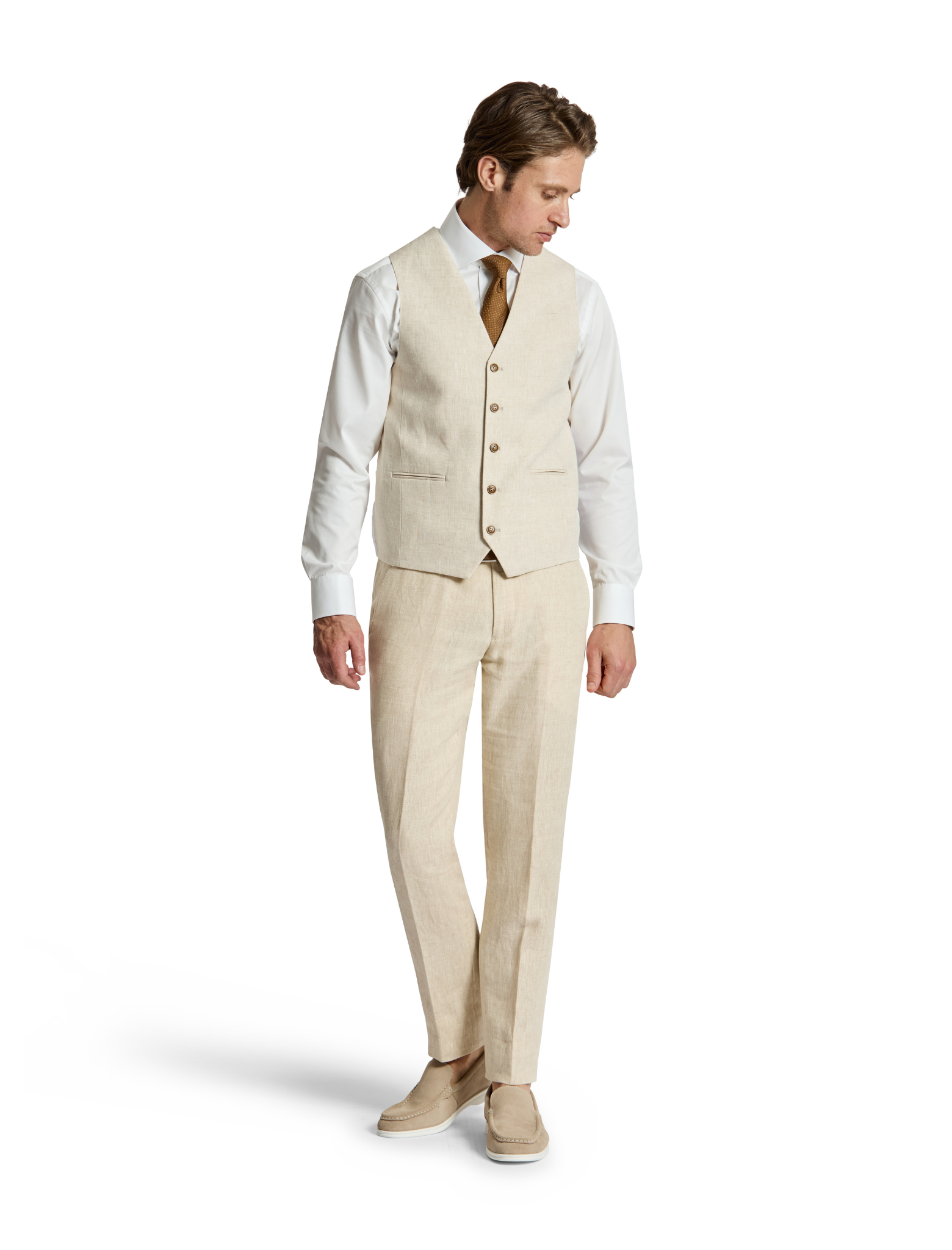 Ryan 339 Sand Linen Waistcoat