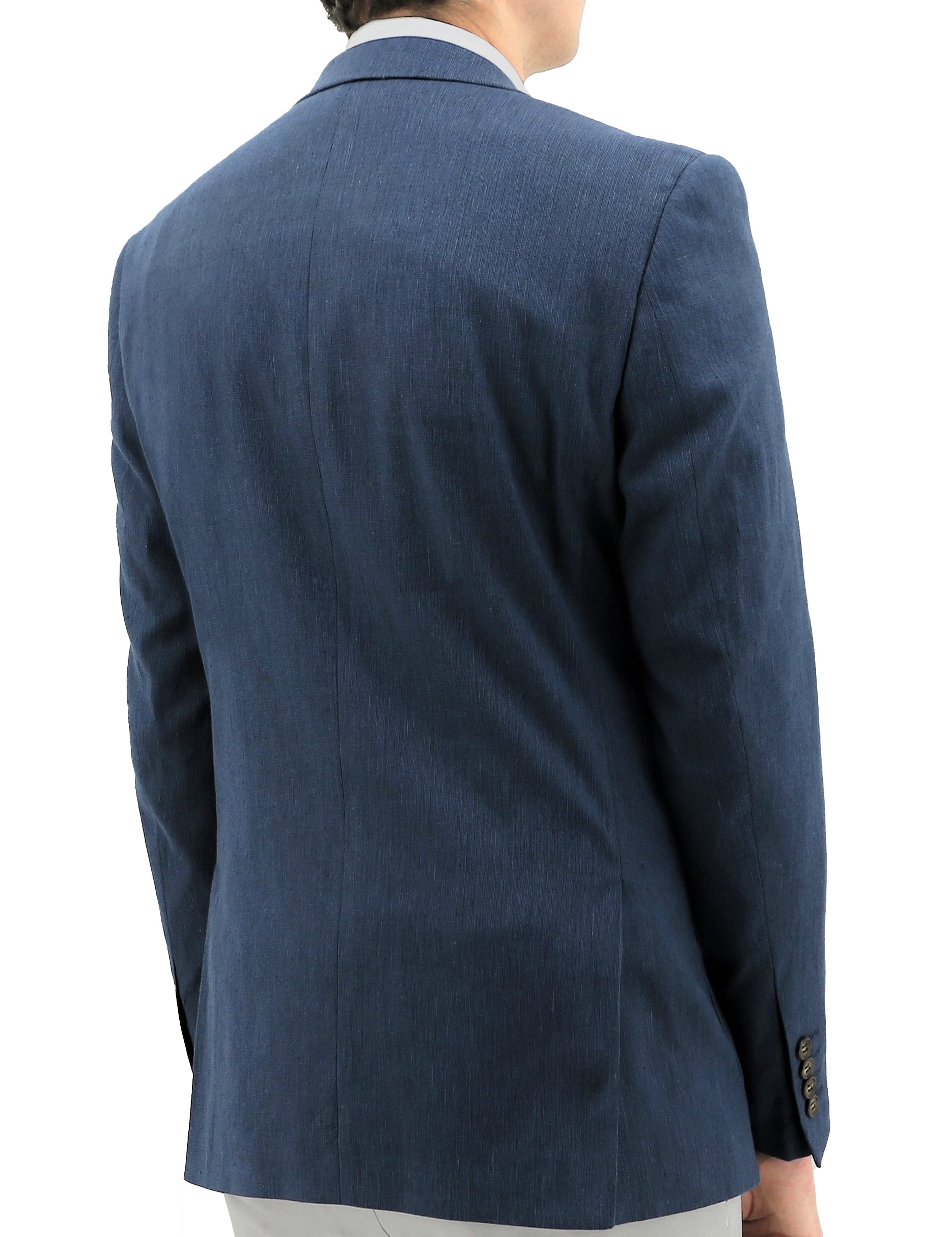 Shape Buggy 340 Blue Linen Cotton Stretch Tailored Jacket