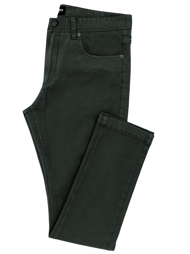 Orleans Dark Green Five Pocket Jeans