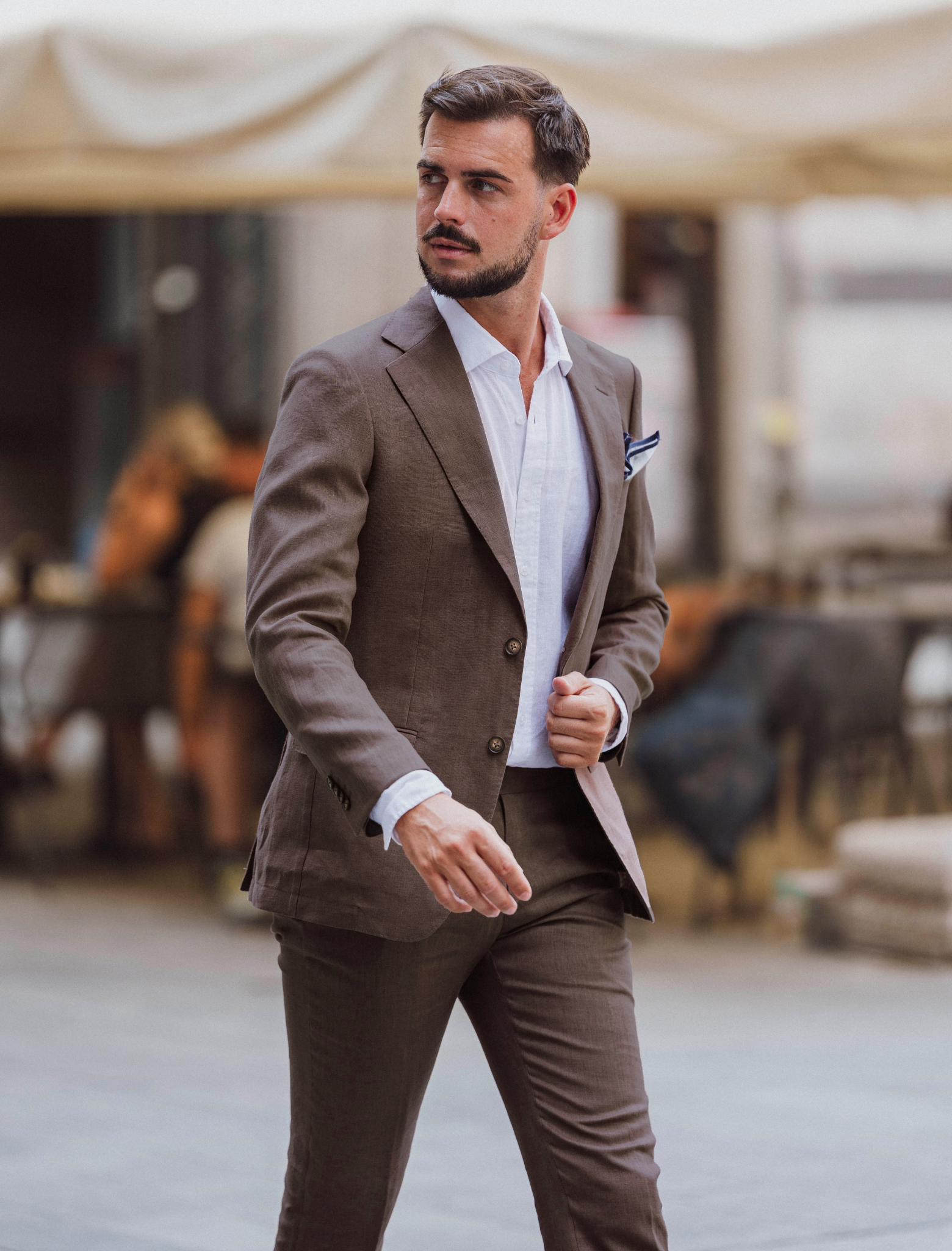 Turin Blake Brown French Linen Suit