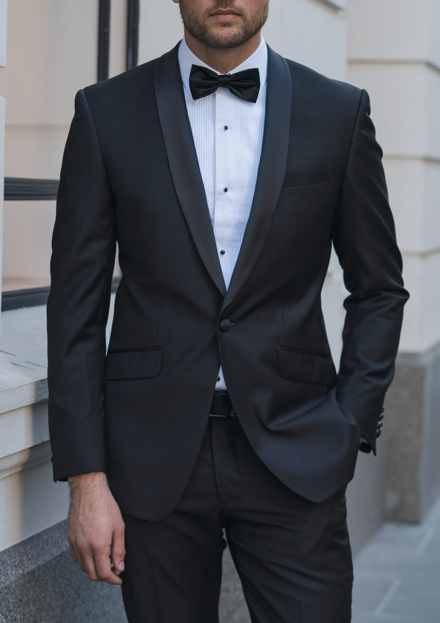 Manta 106 Black Australian Merino Wool Dinner Jacket
