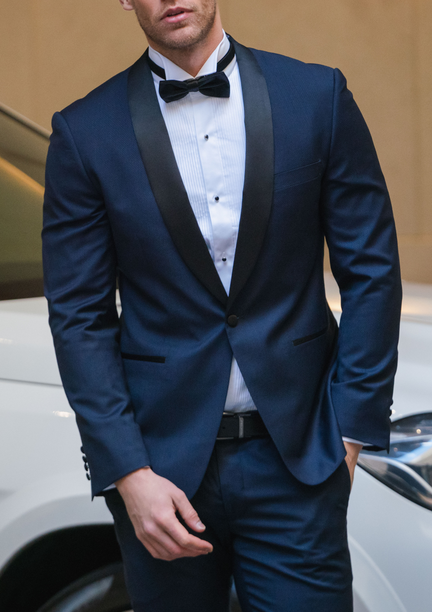 Shawl Shape 203 Navy Australian Merino Wool Dinner Jacket