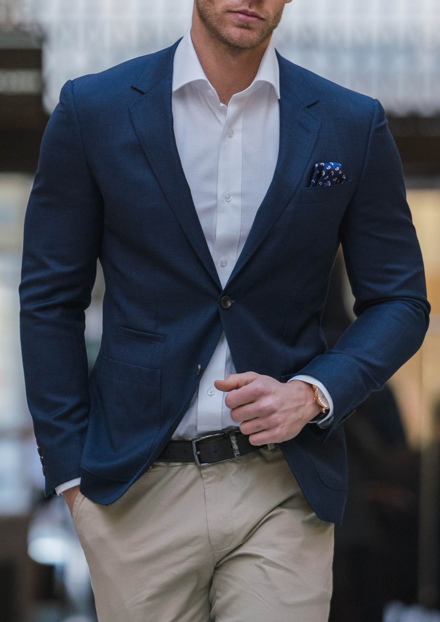 Prague 103 Navy Australian Merino Wool Sports Jacket