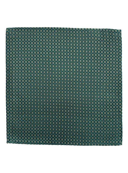 Green Octagram Print Silk Pocket Square