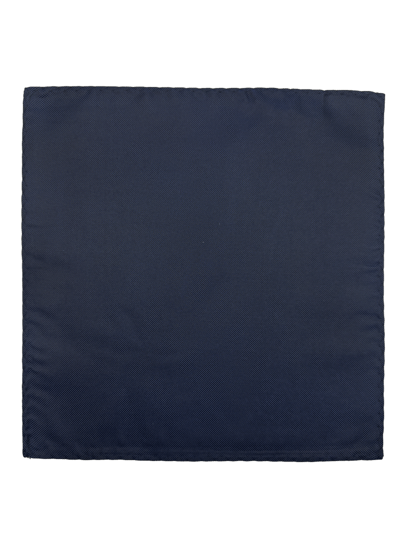 Navy Textured Silk Pocket Square