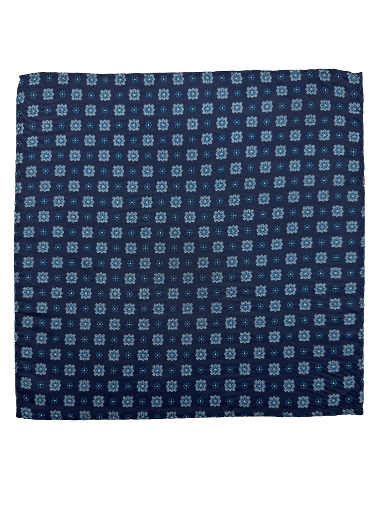 Blue Octagram Floral Print Silk Pocket Square – Boston Fine Tailoring