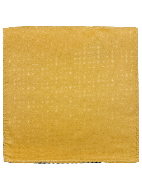 Yellow Star Print Silk Pocket Square