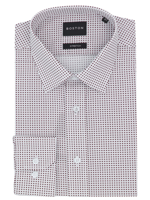 Liberty Business Burgundy Dotted Shirt