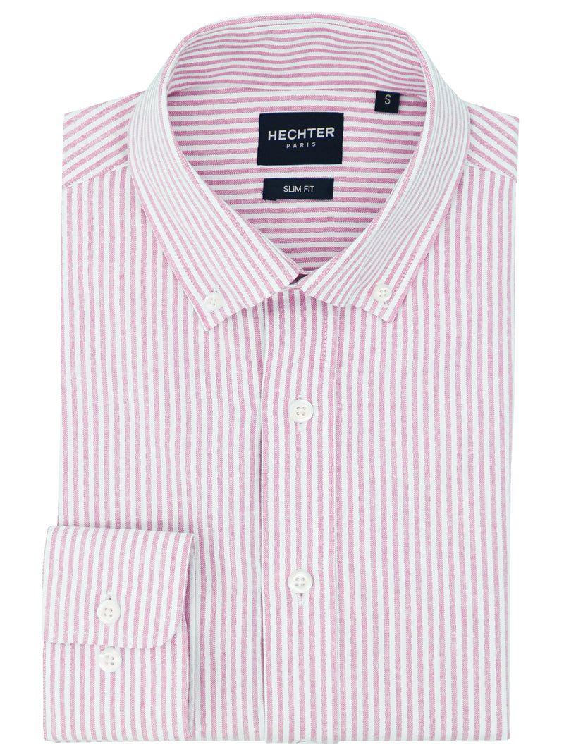 Pink Button Down Striped Shirt