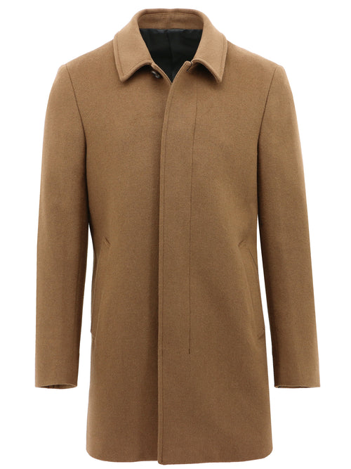 Tulle Camel Collar Overcoat