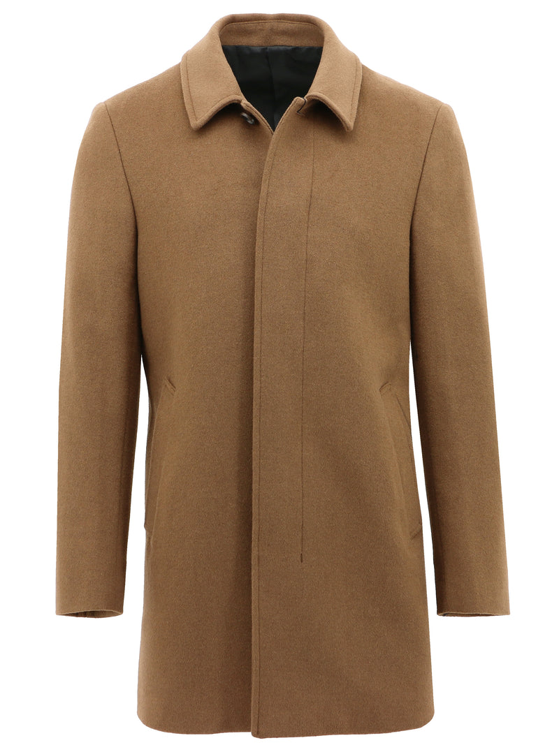 Tulle Camel Collar Overcoat