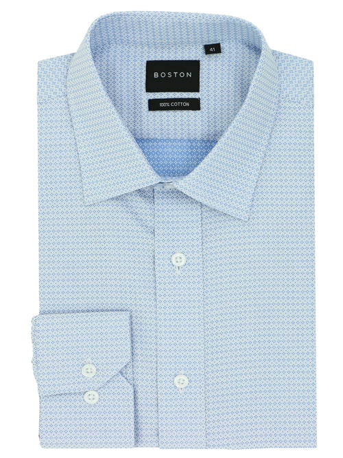 Liberty Business Blue Printed Shirt