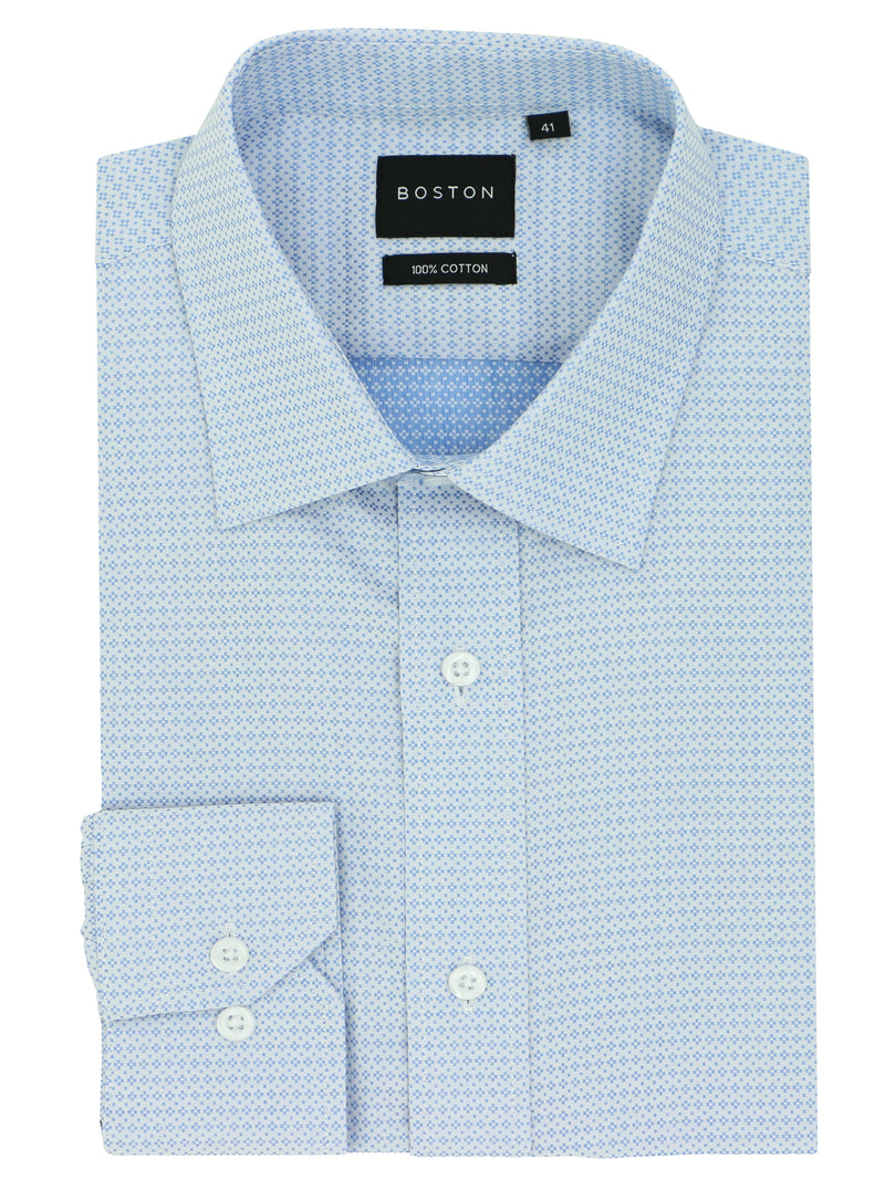 Liberty Business Blue Printed Shirt