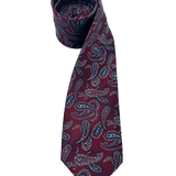 Gramercy Burgundy Blue Paisley Tie