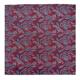 Gramercy Burgundy Blue Paisley Pocket Square