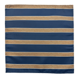 Stuyvesant Navy Taupe Striped Pocket Square