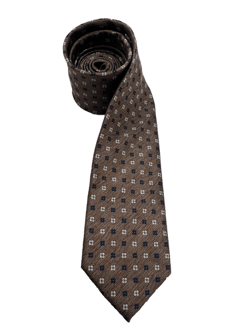 Delmonico Brown Neat Floral Motif Tie