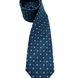 Delmonico Blue Neat Floral Motif Tie
