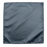 Roosevelt Gunmetal Dot Grid Pocket Square