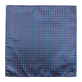 Carnegie Blue Pink Dot Grid Pocket Square