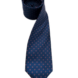 Carnegie Blue Pink Dot Grid Morif Tie