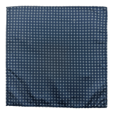 Nassau Navy White Dot Cross Motif Pocket Square