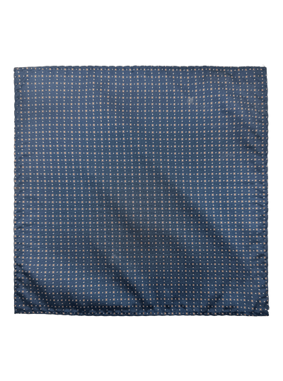 Nassau Navy Brown Dot Cross Motif Pocket Square