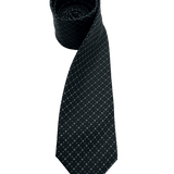 Nassau Black White Dot Cross Motif Tie