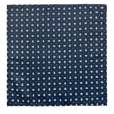 Riverside Navy White Floral Motif Pocket Square