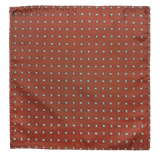 Riverside Orange Grey Floral Motif Pocket Square