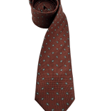 Riverside Orange Grey Floral Motif Tie