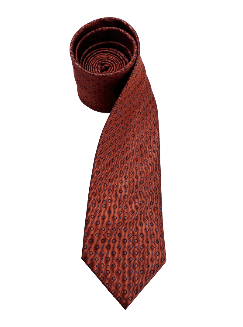 Perry Orange Navy Rosette Tie