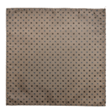 Chambers Brown White Floral Motif Pocket Square